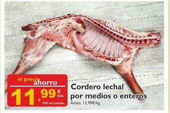 Cash Ecofamilia Cordero Lechal Por Medios O Enteros oferta