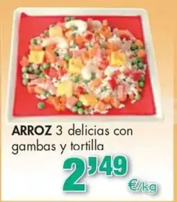 Congelados Copos Arroz 3 delicias con gambas y tortilla oferta