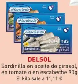 Hiperber Delsol sardinilla en aceite de girasol en tomate o en escabeche oferta