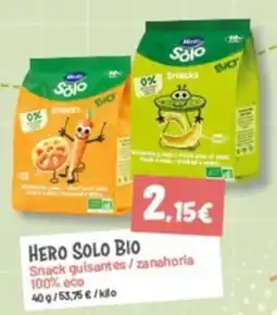 Hiperber Hero Solo Bio Snack quisantes / zanahoria oferta