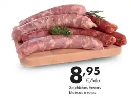 Supermercados Lupa Salchichas frescas blancas o rojas oferta