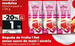 Dia Fresh Beguda de fruita i llet sense sucre de mel i sindria oferta