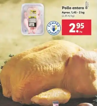 Lidl Pollo Entero 1,45-2kg oferta
