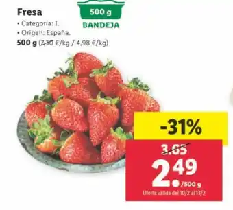 Lidl Fresa 500g oferta