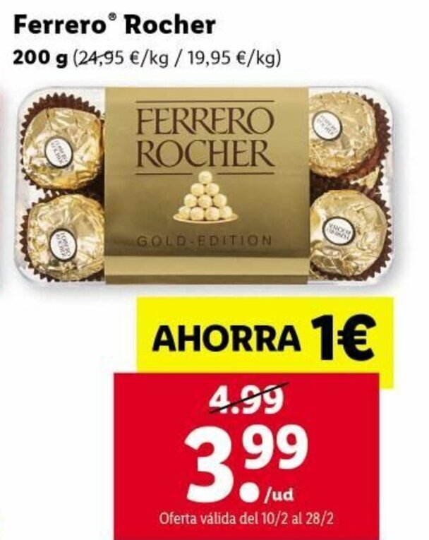El precio y las condiciones de Lidl están en el catálogo o el sitio web que  dirigen.