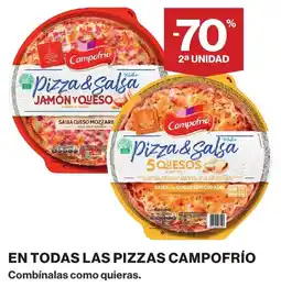 Hipercor Campofrío pizza & salsa jamón y queso oferta
