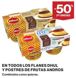 Hipercor Dhul flanes y postres de frutas andros oferta