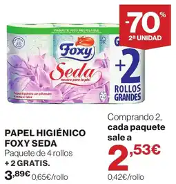 Hipercor Foxy Seda papel higienico oferta