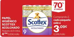 Hipercor Scottex papel higiénico acolchado oferta