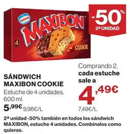 Hipercor Maxibon sandwich cookie oferta