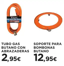 Hipercor Inzink tubo gas butano con abrazaderas oferta