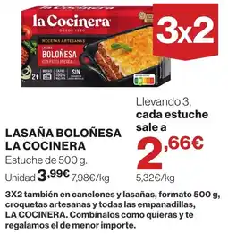 Hipercor la Cocinera lasaña boloñesa oferta