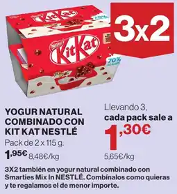 Hipercor Kit Kat Nestlé yogur natural combinado oferta