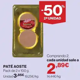 Hipercor Aoste paté oferta