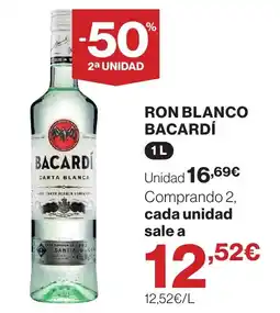 Hipercor Bacardí ron blanco oferta