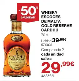 Hipercor Cardhu gold reserve oferta