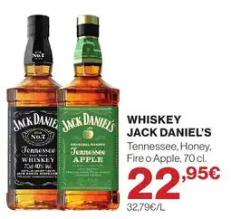 Hipercor Jack Daniel's Tennessee, Honey, Fire o Apple oferta