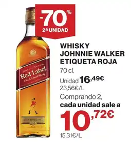 Hipercor Johnnie Walker Whisky Etiqueta Roja oferta