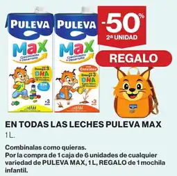 Hipercor Puleva Max en todas las leches oferta