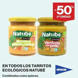 Hipercor Natube tarritos ecológicos oferta