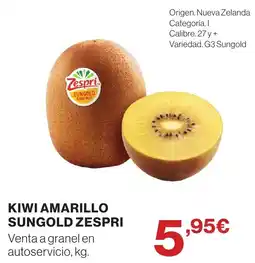 Hipercor Zespri kiwi amarillo sungold oferta