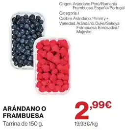 Hipercor Arándano o Frambuesa oferta