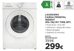 Hipercor Indesit lavadora carga frontal IMA 762 MY TIME SPT. oferta