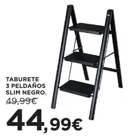 Hipercor Rigor taburete 3 peldaños slim negro oferta