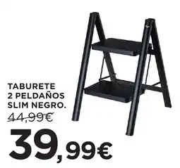 Hipercor Vigor taburete 2 peldaños slim negro oferta