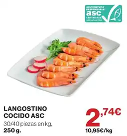 Hipercor Langostino cocido asc oferta
