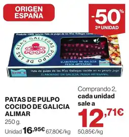 Hipercor Alimar patas de pulpo cocido de galicia oferta