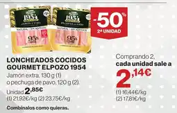 Hipercor Elpozo 1954 loncheados cocidos gourmet oferta