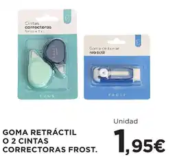 Hipercor Frost goma retráctil o 2 cintas correctoras oferta