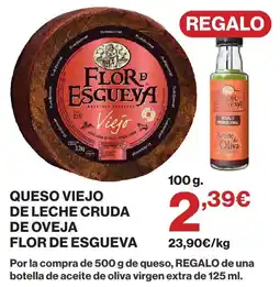Hipercor Flor de Esgueva queso viejo de leche cruda de oveja oferta
