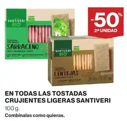 Hipercor Santiveri en todas las tostadas crujientes ligeras oferta