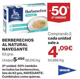 Hipercor Navegante berberechos al natural oferta