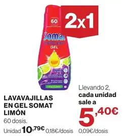 Hipercor Somat lavavajillas en gel limón oferta