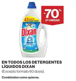 Hipercor Dixan en todos los detergentes liquidos oferta