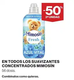 Hipercor Mimosin En todos los suavizantes concentrados oferta