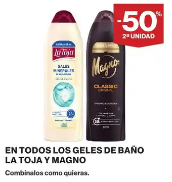 La Toja y bano en todos los geles de bano