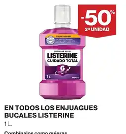 Hipercor Listerine en todos los enjuagues bucales oferta