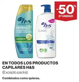Hipercor H&S en todos los productos capilares oferta