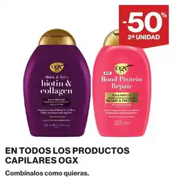 Hipercor Ogx en todos los productos capilares oferta