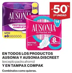 Hipercor Ausonia discreet en todos los productos oferta