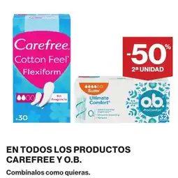 Hipercor Carefree en todos los productos O.B. oferta