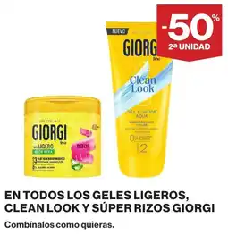 Hipercor Giorgi en todos los gles ligeros clean look y super rizos oferta