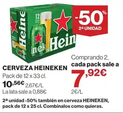 Hipercor Heineken cerveza oferta