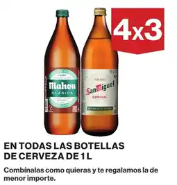 Hipercor En todas las botellas de cerveza oferta