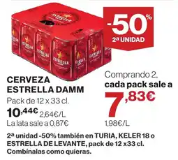 Hipercor Cerveza estrella damm oferta