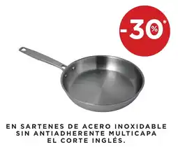 Hipercor el corte inglés sartenes de acero inoxidable sin antiadherente multicapa oferta